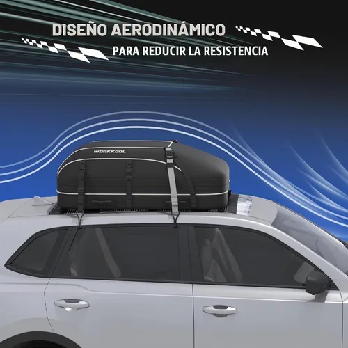 Vista 3 de Portaequipajes para techo de vehículo, portaequipajes de cubierta suave, bolsa de techo impermeable para coche resistente sin estante