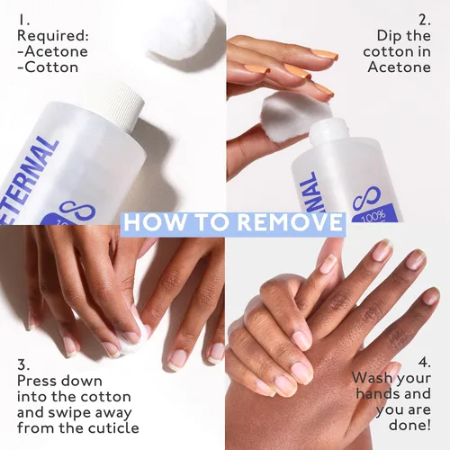 Vista 4 de Eternal - Acetona pura al 100% – Removedor de esmalte de uñas rápido y profesional, ultra potente, para uñas naturales, gel, acrílico, laca