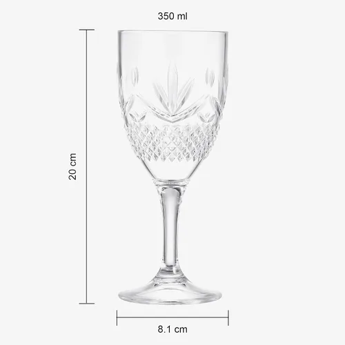 Vista 7 de Copas de vino de Tritan inastillables con tallo elegante, resellables Juego de 4 Vasos acrílicos de cristal de colores claros, reutilizable