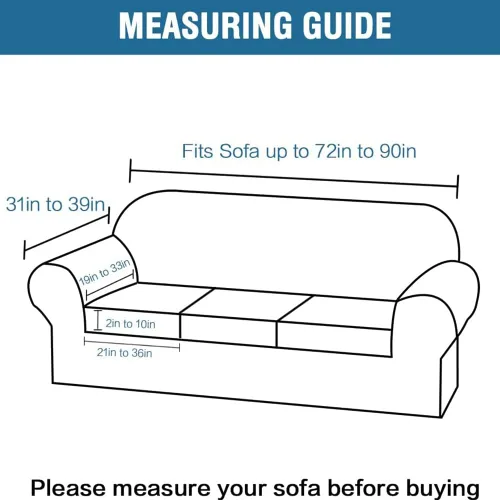 Vista 5 de Funda de sofá suave de terciopelo de alta elasticidad, 4 piezas lavable para sofá de 3 cojines separados, protector de muebles de tela de felpa