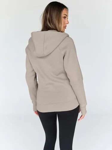 Vista 82 de Trendy Queen Sudaderas con capucha y cremallera para mujer, chaquetas de vellón, talla extragrande, moda de otoño e invierno