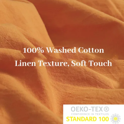 Vista 129 de NEXHOME PRO Funda de edredón Twin XL 100% algodón lavado, transpirable, duradera, texturizada, similar al lino, juego de ropa de cama para el hogar