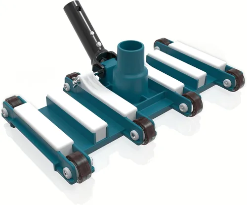 Vista 8 de POOLWHALE Cabezal de aspiradora de piscina flexible de 14" con ruedas, mango de control de dirección giratoria para piscinas enterradas y sobre