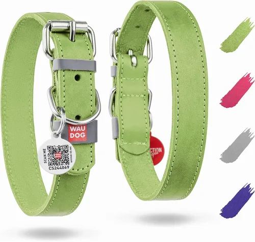 Vista 16 de WAUDOG Collar de cuero de larga duración para perros grandes, medianos y Negro
