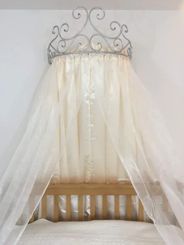 Vista 9 de OctoRose Dosel Corona de Pared de Metal para Cama - Decoración de Pared Corona Antigua con Varillas y Herrajes Incorporados - para Sobre Camas