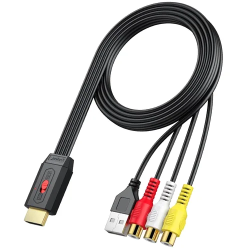 Vista 10 de Neoteck - Cable convertidor RCA a HDMI de 7.9 in/0.66 pies AV a HDMI