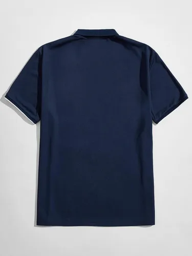 Vista 2 de Milumia Camisa polo de manga corta con cuello de contraste para hombre