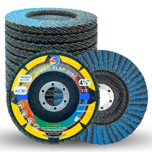Vista 8 de WA Paquete de 10 - 4 1/2 "x 7/8" pulgadas 36# Grado industrial Heavy Duty Premium Zirconia/Alúmina Jumbo Flap Disco Lijado Rueda para amoladora