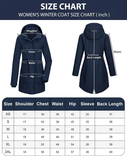 Vista 7 de 33,000ft Abrigo de invierno para mujer con capucha, impermeable, chaqueta larga acolchada, resistente al viento, cálido, aislante, para exteriores