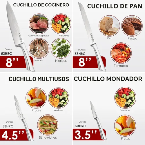 Vista 3 de Cuisine: pro Damashiro Kumi Juego de cuchillos de cocina de 7 piezas