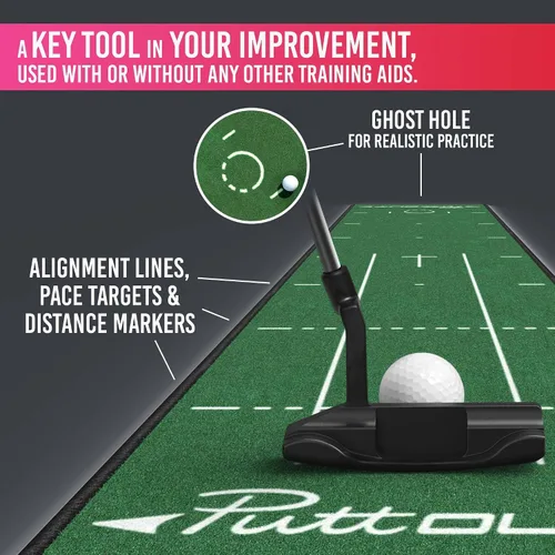 Vista 5 de PuttOUT Alfombrilla de putting mediana: perfecciona tu putting de golf (7.9 pies x 1.6 pies) (verde)