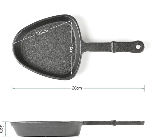 Vista 2 de HAWOK Moldes para parrilla de raclette con forma de triángulo pre-sazonado, sartenes para derretir queso para barbacoa, mini sartenes para queso