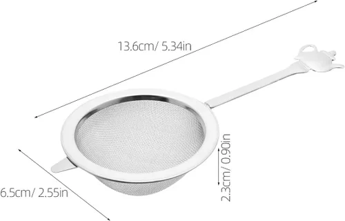 Vista 7 de Generic 3pcs Stainless Steel Metal Hand Small Mini Sieve Strainer Tea Coffee Juice Strainer With Handles Reusable Loose Leaf Infuser For Tea House