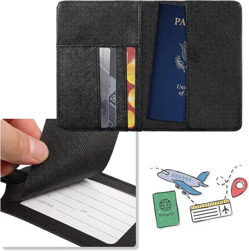 Vista 4 de 2 fundas para pasaporte nupcial, cartera de viaje, funda para pasaporte