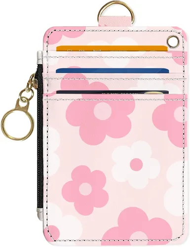 Vista 14 de Portafolios delgado Portafolios para tarjetas de crédito, Portafolios RFID para mujer Linda pequeña cartera de bolsillo frontal con cremallera