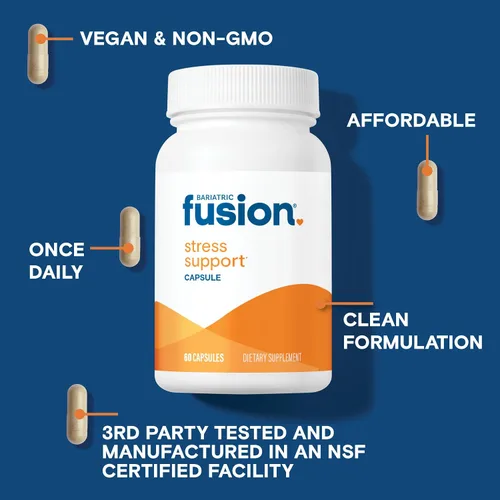 Vista 3 de Bariatric Fusion Apoyo al estrés* Suplemento vegano con magnesio y ashwagandha Vitamina diaria para mujeres y hombres Sin gluten, lácteos