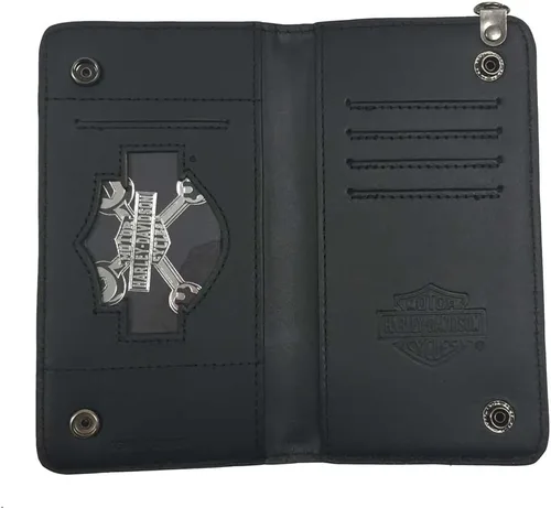 Vista 2 de Harley-Davidson HDMWA11215-BLK - Cartera de piel auténtica para hombre