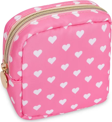Vista 27 de izuzta Nylon Lager Pequeño Slim Mini Maquillaje Bolsa Organizador, Beige, Viajes