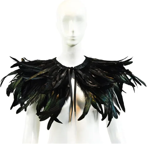 Vista 2 de L'VOW - Disfraz gótico de plumas negras para hombre