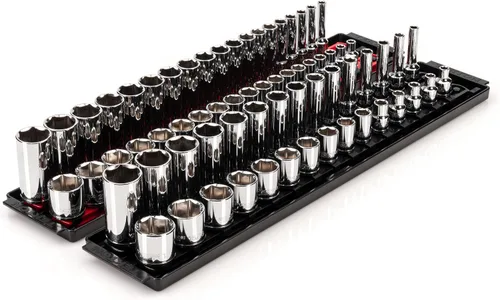 Vista 10 de TEKTON SHD91105 - Juego de llaves de vaso de 6 puntos con riel de 3/8 pulgadas de profundidad, 9 piezas (5/16 - 3/4 pulgadas)
