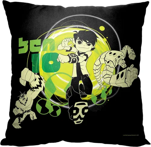 Vista 4 de Northwest Cartoon Network - Almohada Ben 10, 18 x 18 pulgadas, silueta Ben