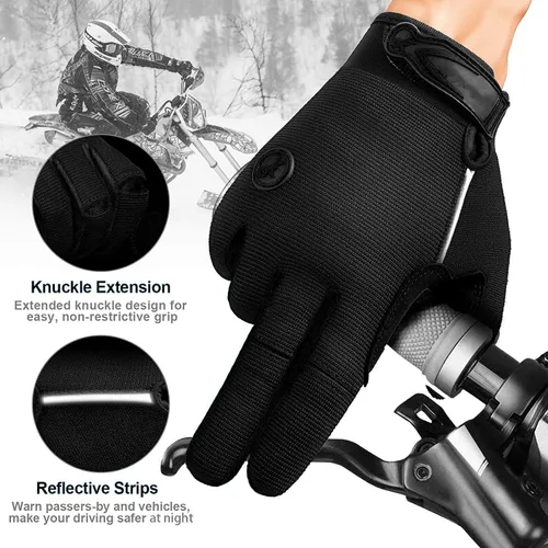 Vista 5 de BIKINGMOREOK - Guantes de ciclismo para bicicleta de montaña, para hombre y mujer, permite el uso de pantallas táctiles, con acolchado de gel