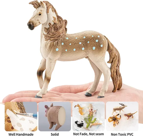 Vista 7 de 8 figuras de caballo grandes de 6 pulgadas, juguetes de animales para niños, figuras de animales de granja de plástico realistas, juguetes