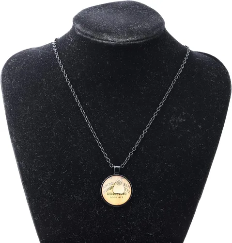 Vista 2 de FEELMEM Ouija - Collar con colgante de tablilla de Ouija collar con colgante de plancheta tablero de espíritu joyería de Ouija regalo de Ouija Metal