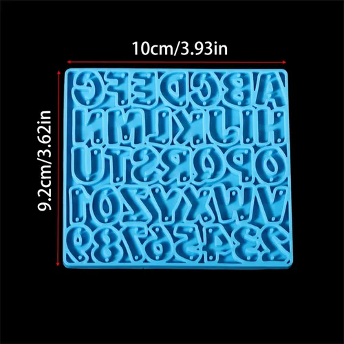 Vista 2 de 1 unids/bolsa Alfabeto Resina Epoxi Molde Letras Número Pendientes Colgantes Moldes de Silicona para DIY Resina Epoxi Suministros Accesorios (01)