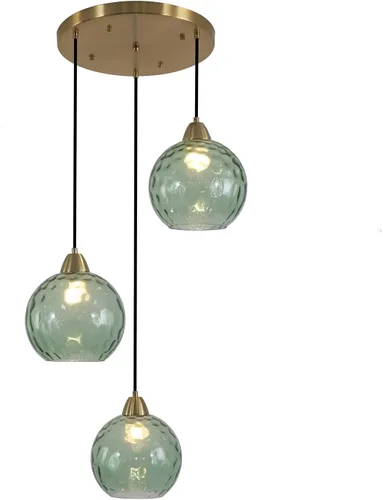 Vista 12 de BOKT Moderna Lámpara Colgante de Vidrio Azul Accesorio de Luz Latón Cepillado Dorado Globo Iluminación Colgante 1 Luz Bola Grande Redonda Lámpara