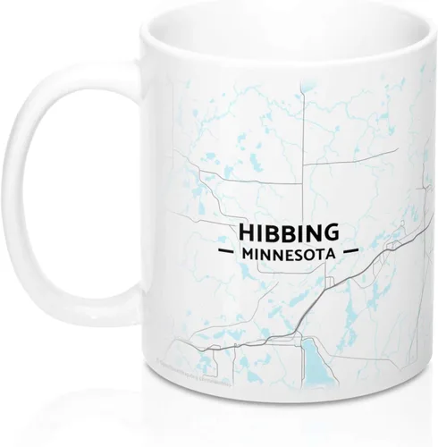 Vista 3 de Hibbing, Minnesota MN Map Mug (11 oz)