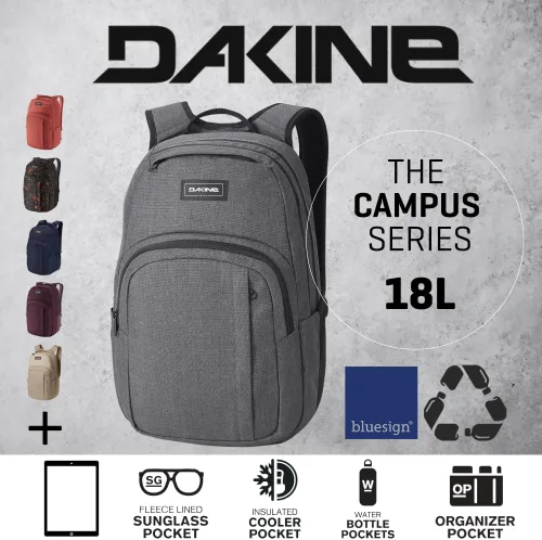 Vista 3 de Dakine Unisex Kids Campus 18L, Deep Lake, Campus Infantil 18L