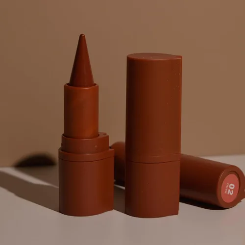 Vista 13 de BAISEN DIARY 2 en 1 doble punta mate delineador de labios y brillo de labios, lápiz combinado de labios marrón nude degradado, delineador de labios