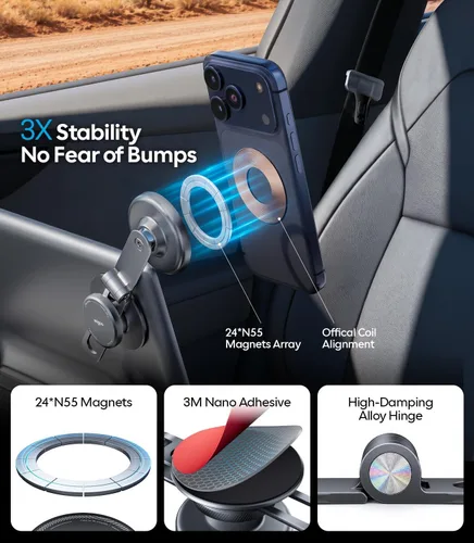Vista 11 de Wigoo Para Tesla Model 3/Y/YL/X/S Soporte de teléfono, estilo OEM, imán más