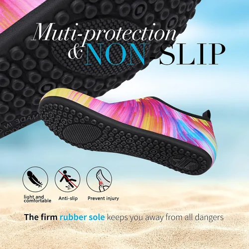 Vista 3 de Homitem Zapatos de agua para mujeres y hombres, calcetines acuáticos para natación, playa, piscina, río, sin cordones, de secado rápido