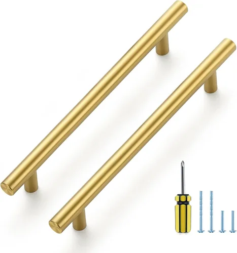 Vista 37 de Ravinte Brushed Nickel Cabinet Handles,Round T Pulls,10 Inch,30 Pack Níquel cepillado