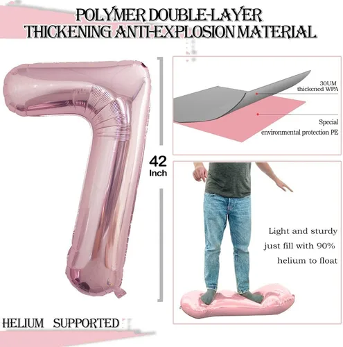 Vista 339 de GOER Globos Número 10 para Decoraciones de Fiesta de 10º Cumpleaños, Globos de Helio de Papel de Aluminio Jumbo de 42 Pulgadas para 10º Aniversario