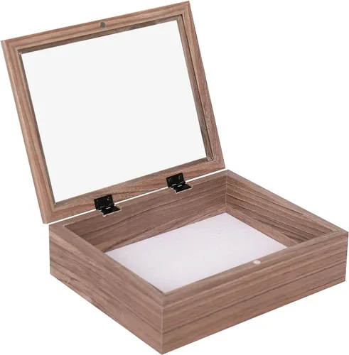Vista 7 de Muzilife Marco de fotos de 8 x 10 pulgadas, caja de fotos interior de madera profunda y vidrio de 2.16 pulgadas, caja de memoria lista para colgar