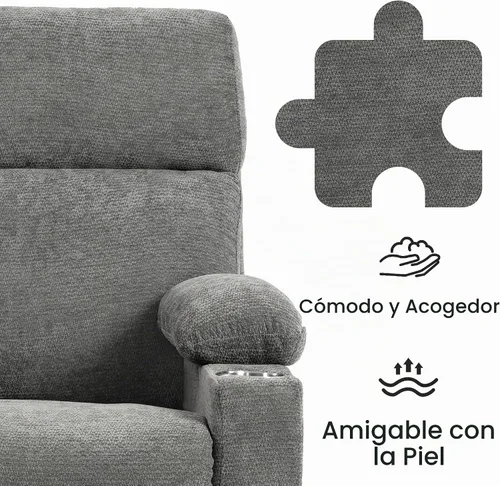 Vista 9 de FiveWillowise Mecedora eléctrica para guardería con brazos ajustables y Gris oscuro