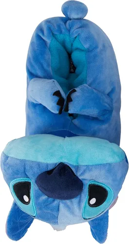 Vista 3 de Disney Pantuflas para mujer Lilo and Stitch Pantuflas clásicas de felpa Lilo and Stitch de cara grande Lilo and Stitch 3D de felpa