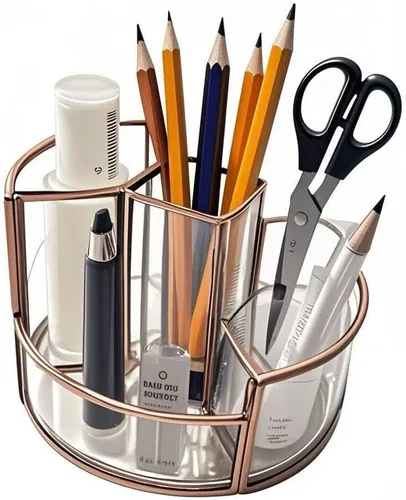 Vista 7 de Soporte para brochas de maquillaje giratorio de 360°, organizador de maquillaje, bandeja de perfume, organizador de baño y almacenamiento