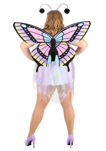 Vista 2 de Disfraz de Mariposa Alas Salvajes para Mujer Talla Plus Multicolor