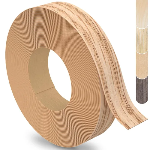 Vista 15 de Bandas de Borde de Abedul, rollo de 1 1/2 pulgadas x 10 pies de Bandas de Borde de Chapa - Pre-encoladas Flexibles, Cinta de Madera Real