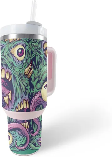 Vista 16 de MightySkins Skin - Vaso de vinilo compatible con Stanley The Quencher H2.0 FlowState de 40 onzas, Crazy Tikis, protectora, duradera y única, fácil