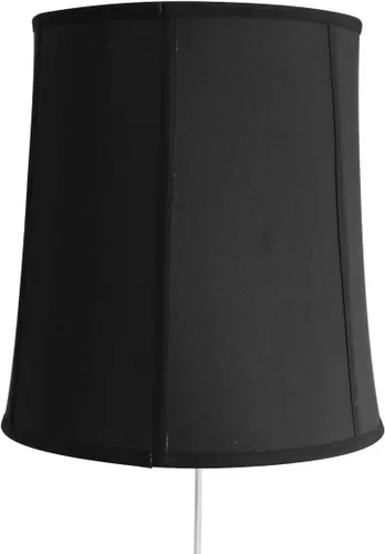 Vista 4 de HomeConcept Lámpara de pared con pantalla flotante de tela negra con forro dorado 12x14x15 Negro