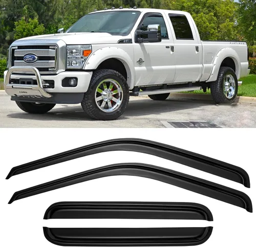 Vista 13 de Visores para ventanas y protectores contra la lluvia para Ford F150 de cabina estándar 1980-1996, Deflectores de viento y protectores para ventanas