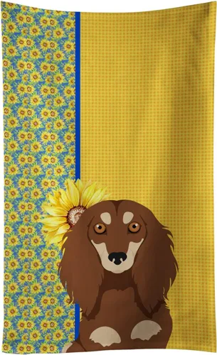 Vista 180 de Caroline's Treasures WDK5313KTWL - Toalla de cocina con diseño de girasoles de verano, color negro y tostado, Airedale Terrier, toalla de mano