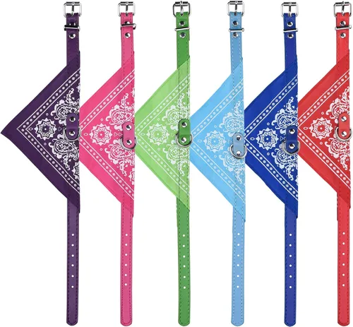 Vista 9 de Cosmos - Pañuelo para mascotas con hebilla ajustable para decoración de perro y gato, paquete de 6 unidades (pequeño)