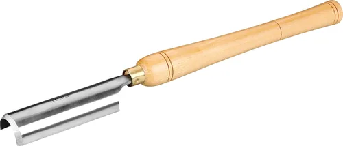 Vista 6 de DEEG Herramientas de torneado de madera de cincel de torno HSS de 1 pulgada con mango de Ashtree doméstico, virolas de latón y cuchillas de acero