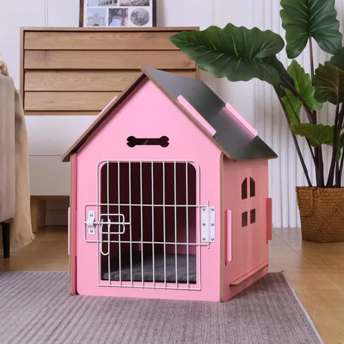 Vista 7 de RYpetmia - Casa de interior para perros y gatos pequeños, casa de madera para mascotas
